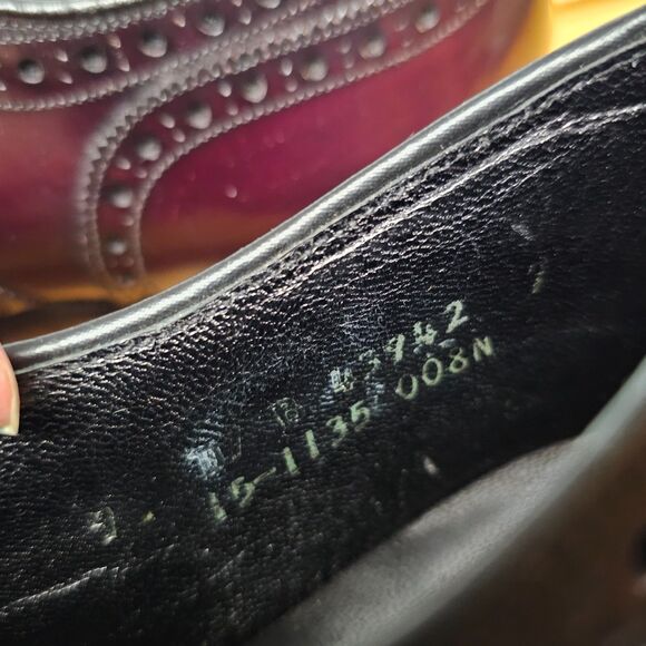 Men\'s Johnston & Murphy Heritage Burgundy Wingtip Brogues 8.5 Vtg Dark Academia